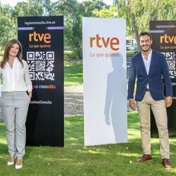 Lara Siscar y y Diego Losada en la presentación de la temporada de Informativos 2021-2022 de RTVE