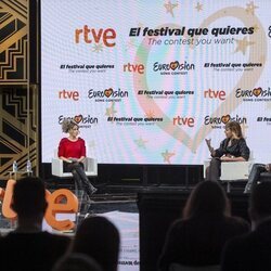 Los protagonistas de la rueda de prensa del Benidorm Fest