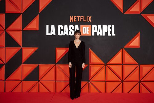Belén Cuesta, en el photocall del evento final de 'La Casa de Papel'