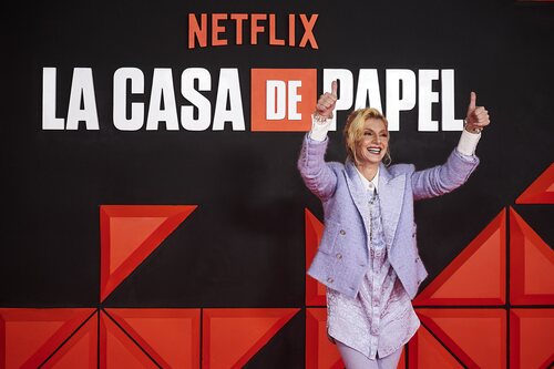 Najwa Nimri, en la presentación de la última entrega de 'La Casa de Papel'