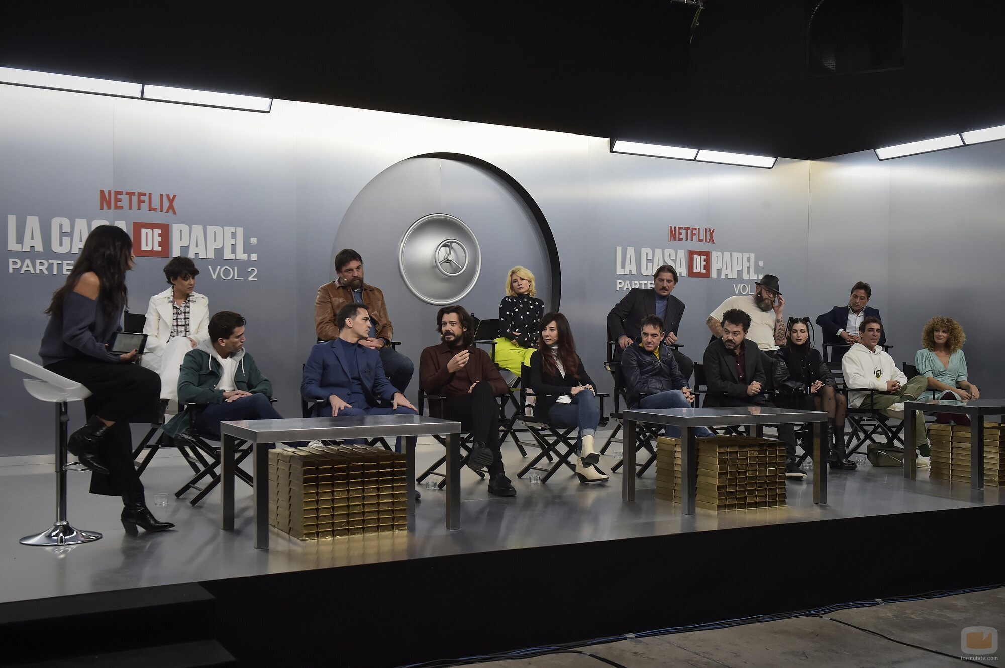 El equipo de 'La Casa de Papel', en la presentación ante los medios del final