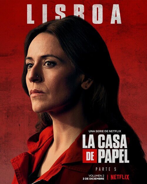 Póster de Lisboa (Itziar Ituño), en la Parte 5 (volumen 2) de 'La Casa de Papel'
