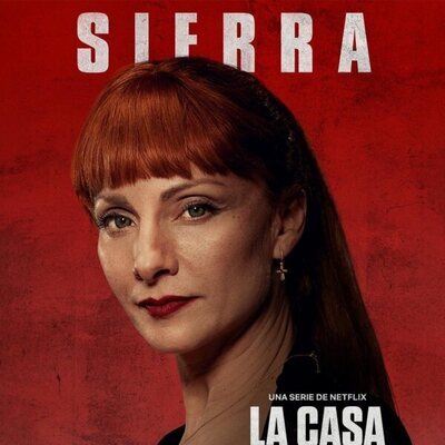Póster de Sierra (Najwa Nimri), en la Parte 5 (volumen 2) de 'La Casa de Papel'