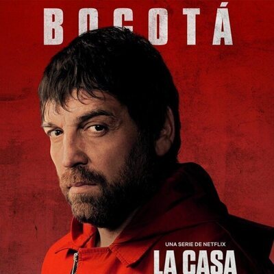 Póster de Bogotá (Hovik Keuchkerian), en la Parte 5 (volumen 2) de 'La Casa de Papel'