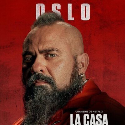 Póster de Oslo (Roberto García), en la Parte 5 (volumen 2) de 'La Casa de Papel'