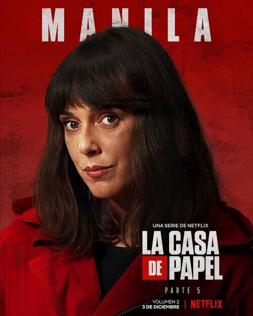 Póster de Manila (Belén Cuesta), en la Parte 5 (volumen 2) de 'La Casa de Papel'