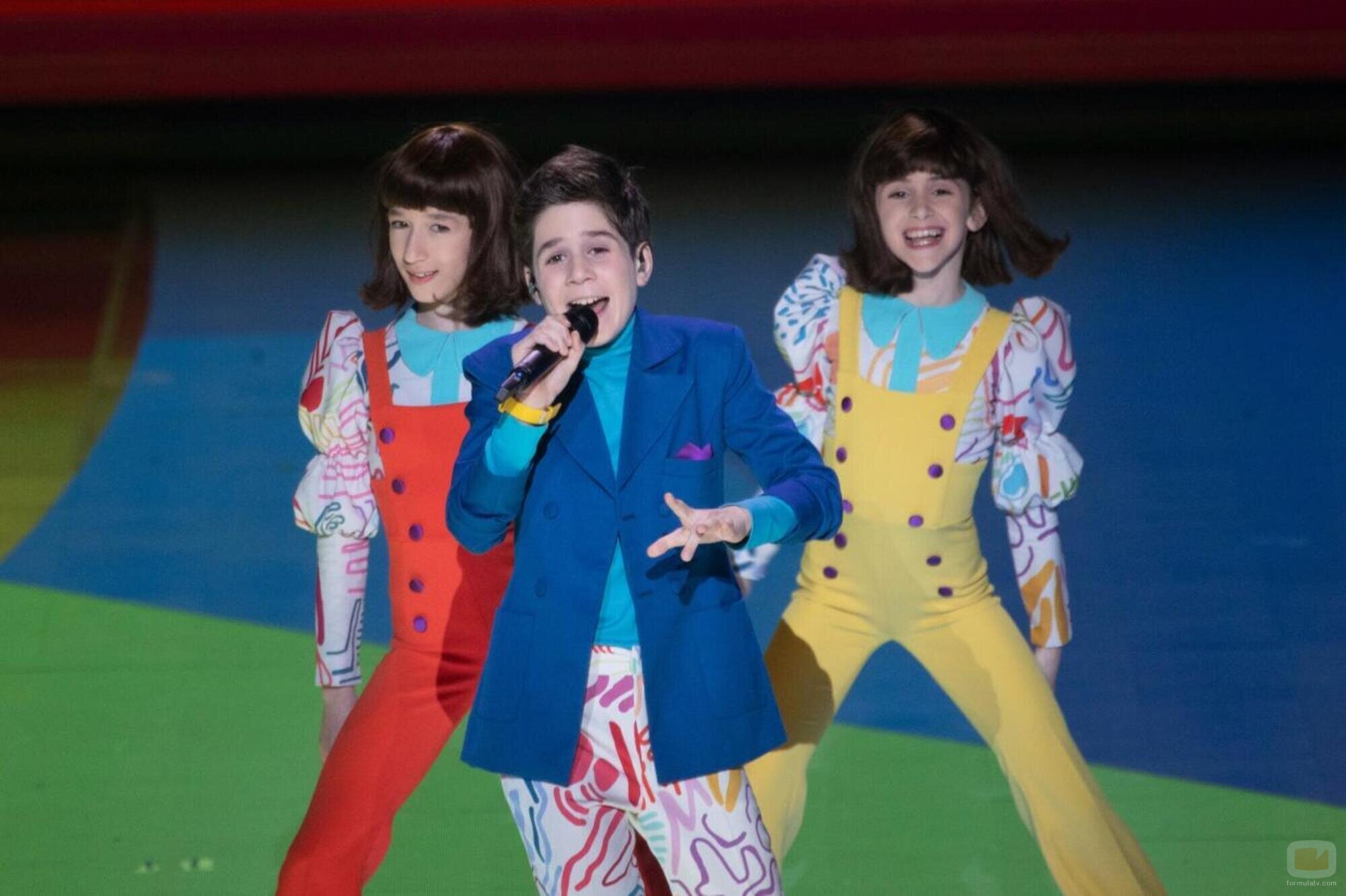 Niko Kajaia, en el escenario de Eurovisión Junior 2021
