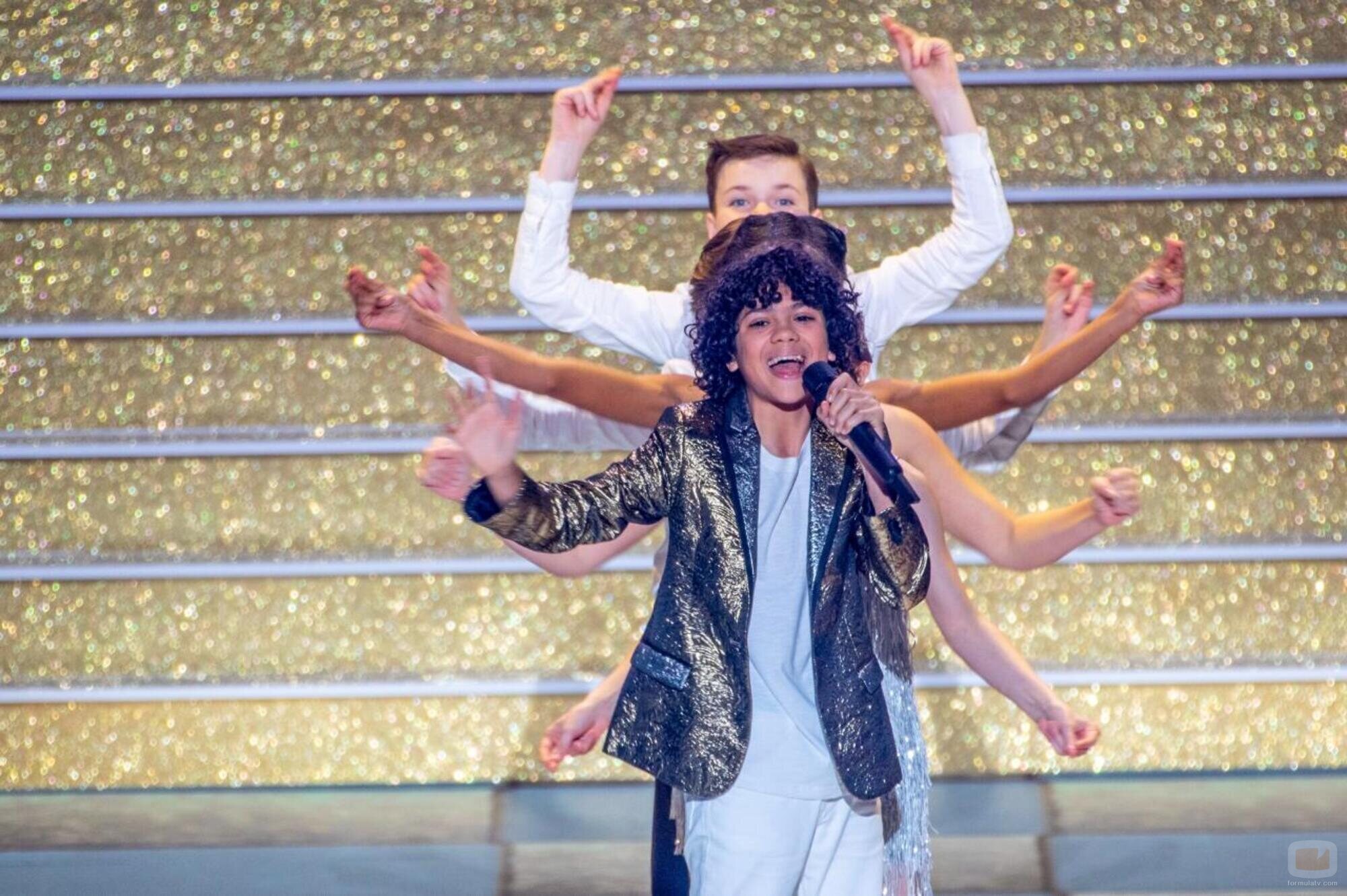Enzo, durante la Final de Eurovisión Junior 2021