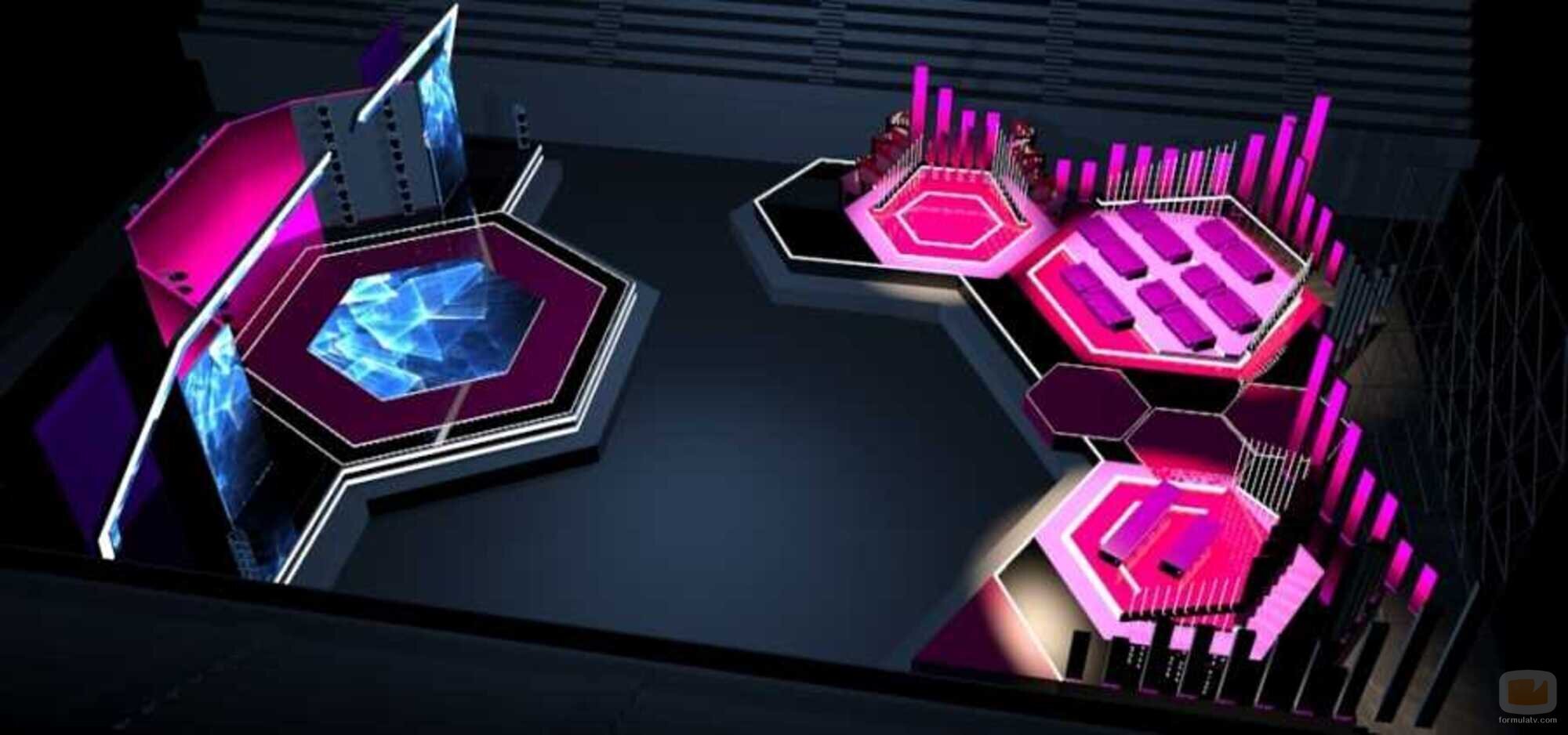 El escenario, la Green Room y el set del jurado del Benidorm Fest