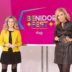 María Eizaguirre y Eva Mora, ofreciendo los últimos detalles del Benidorm Fest