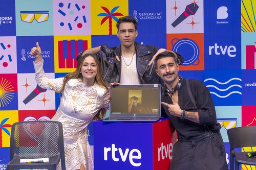 Rigoberta Bandini, Xeinn, Rayden y Gonzalo Hermida, tras la Semifinal 2 del Benidorm Fest