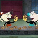 Cuphead y Mugman se comen galletas