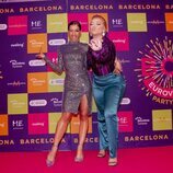 Chanel y Ronela, posando en el photocall de la Barcelona Eurovision Party