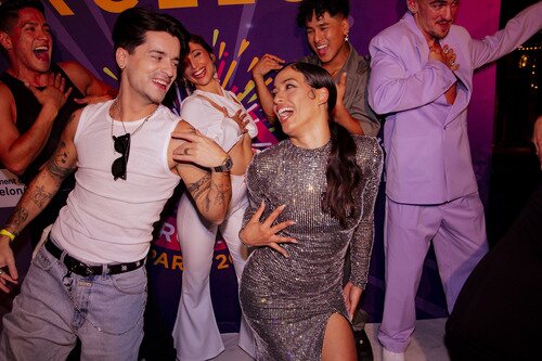 Andrei (WRS) y Chanel Terrero, bailando en la Barcelona Eurovision Party