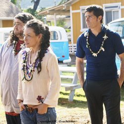 Jorge García, Evangeline Lilly y Matthew Fox en la quinta temporada de 'Perdidos'