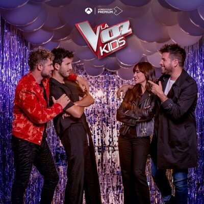 Cartel oficial de 'La Voz Kids 7' con sus cuatro coaches