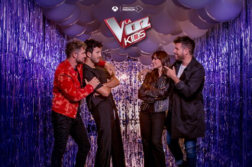 Cartel oficial de 'La Voz Kids 7' con sus cuatro coaches