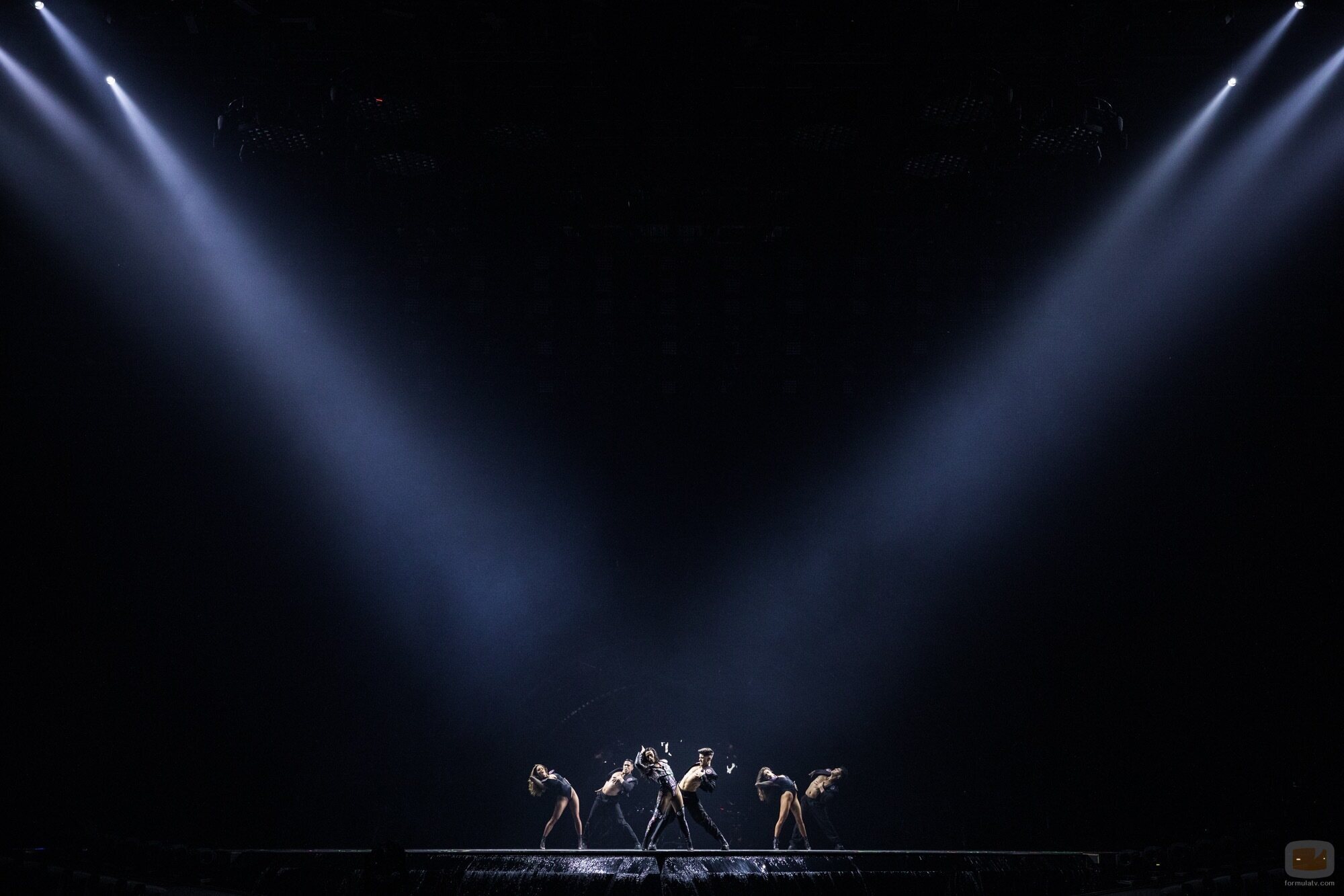 Chanel, con sus bailarines durante el segundo ensayo de Eurovisión 2022