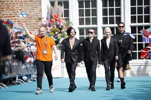 The Rasmus, representantes de Finlandia, en la Turquoise Carpet de Eurovisión 2022