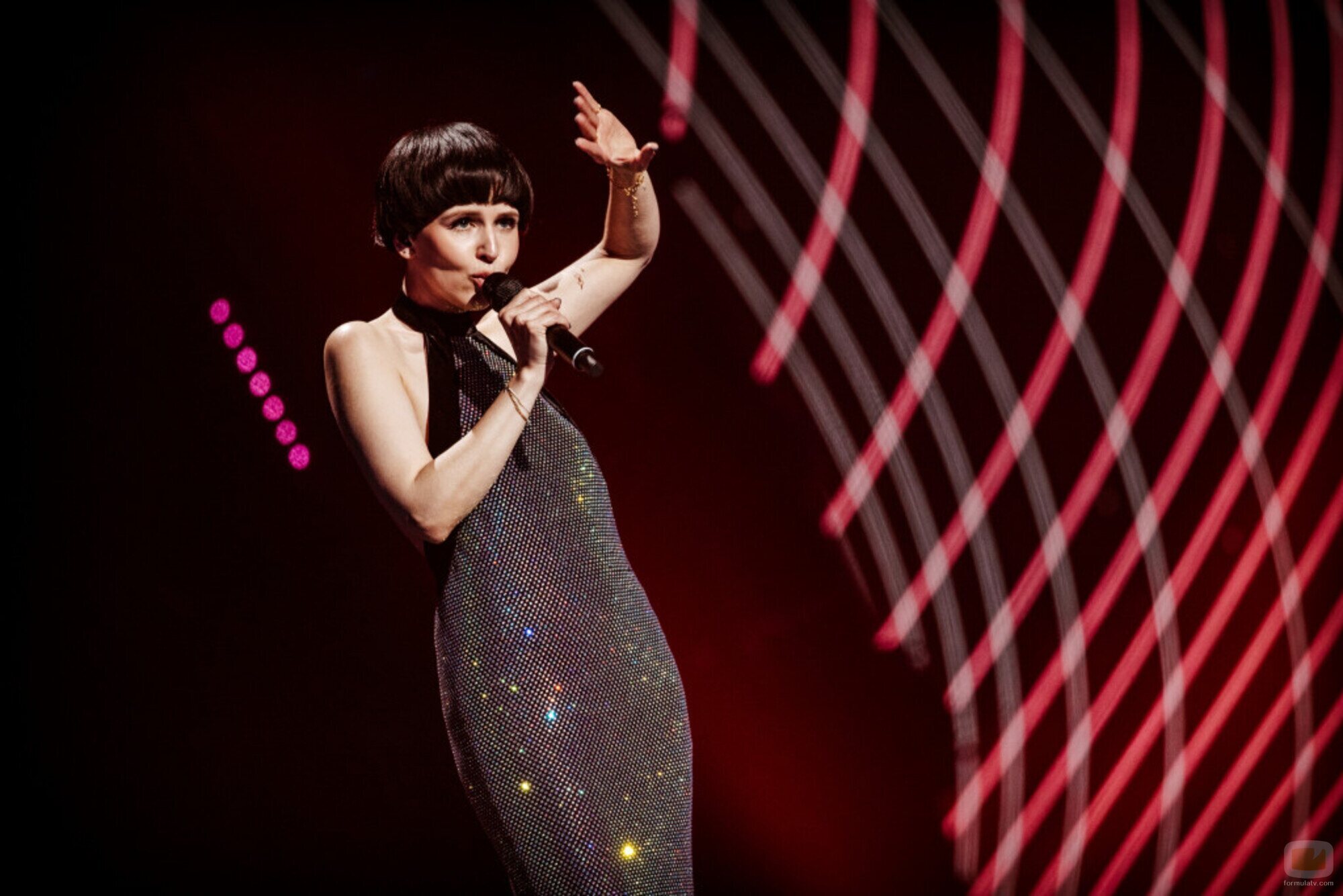 Monika Liu, representante de Lituania, en la Final de Eurovisión 2022