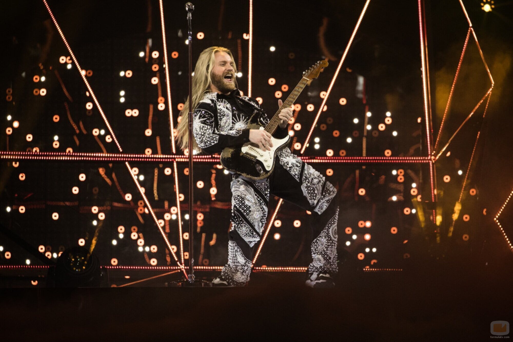 Sam Ryder, representante de Reino Unido, en la Final de Eurovisión 2022