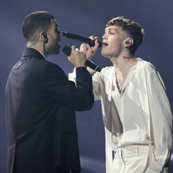 Mahmood y Blanco, representantes de Italia, en la Final de Eurovisión 2022