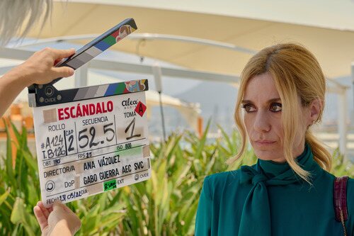 Alexandra Jiménez, rodando 'Escándalo. Relato de una obsesión'