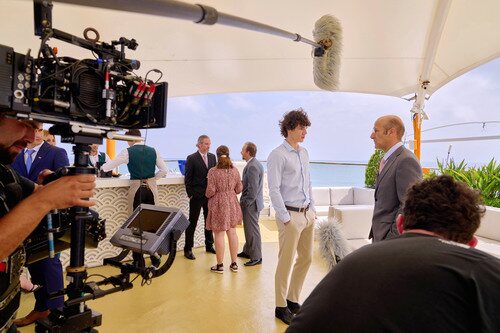 Fernando Lindez, junto al equipo de rodaje, en 'Escándalo. Relato de una obsesión'