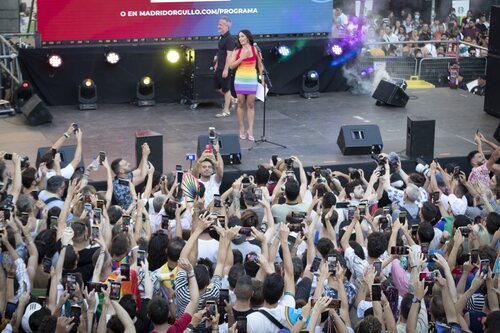 Chanel durante el pregón del Orgullo LGTBI 2022 de Madrid