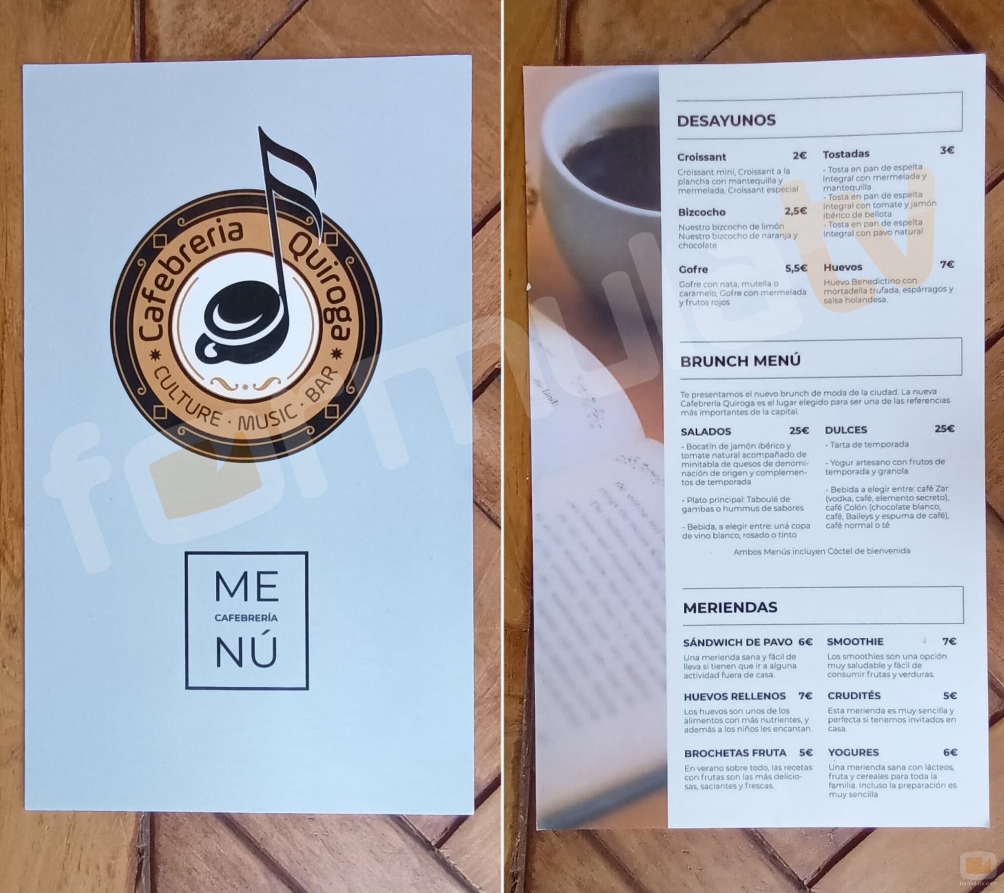 La carta de la Cafebrería Quiroga, el bar de 'La que se avecina'