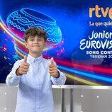 Carlos Higes, en la presentación de "Señorita", su tema para Eurovisión Junior 2022
