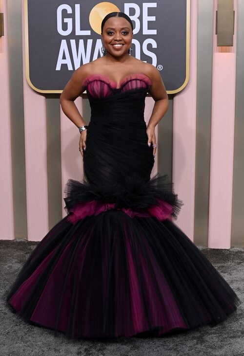 Quinta Brunson, muy elegante en la alfombra roja de los Globos de Oro 2023
