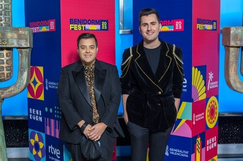 David Insua y David Andújar, en la inauguración del Benidorm Fest 2023