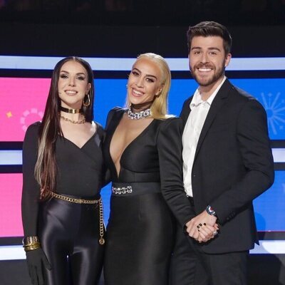 Inés Hernand, Mónica Naranjo y Rodrigo Vázquez, en la Semifinal 2 del Benidorm Fest 2023