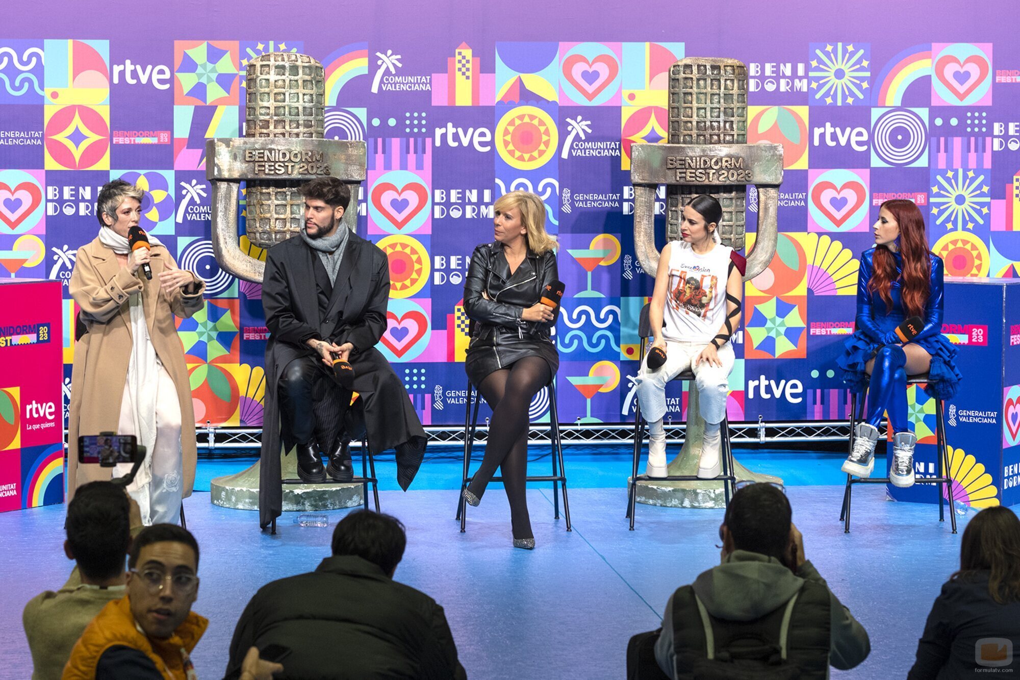Los cuatro clasificados de la Semifinal 2 del Benidorm Fest 2023 en la rueda de prensa