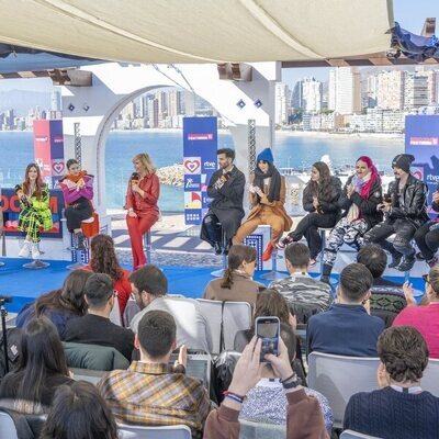 Los finalistas del Benidorm Fest 2023 en una rueda de prensa
