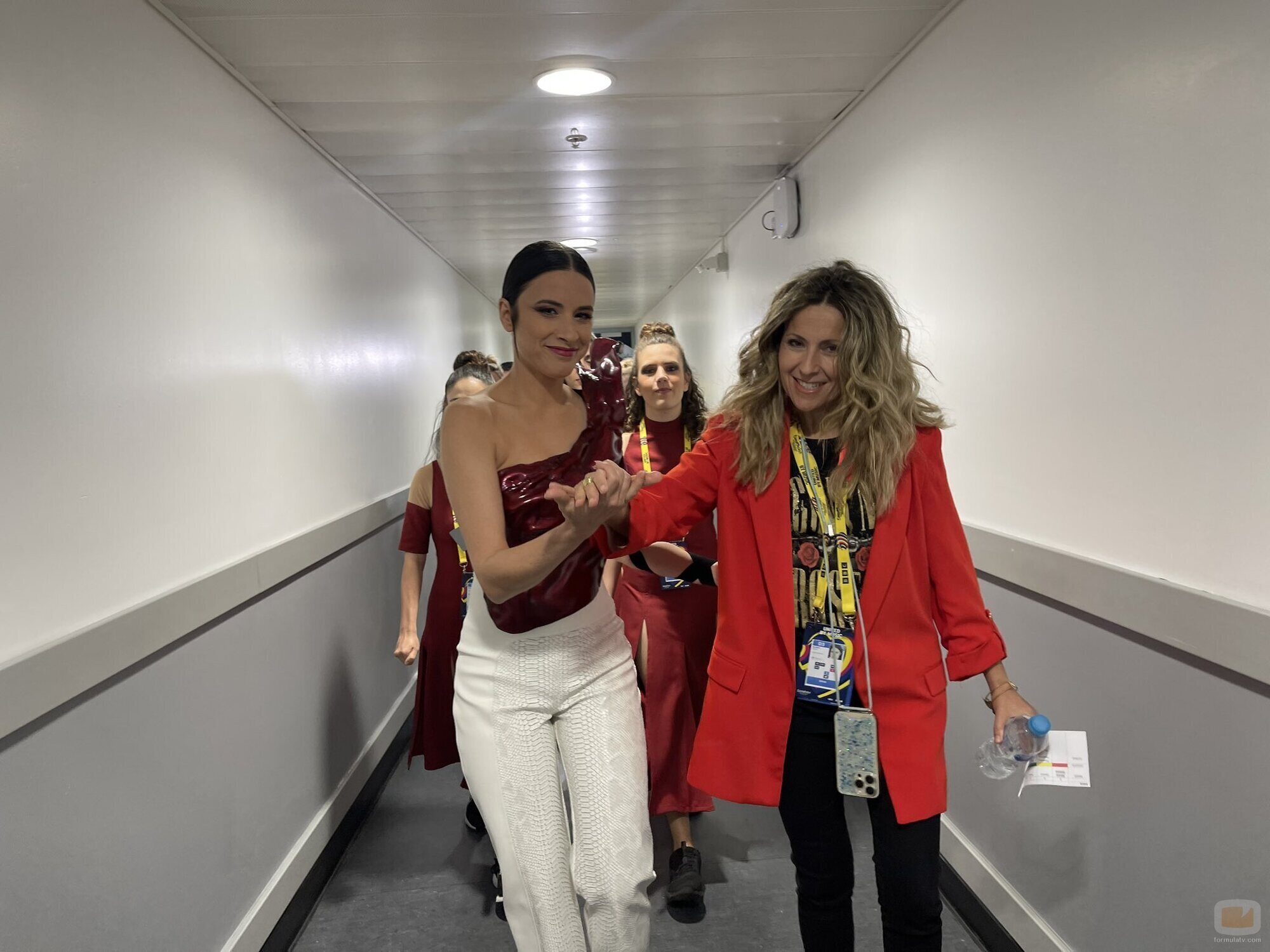 Blanca Paloma y Eva Mora, antes del primer ensayo de Eurovisión 2023