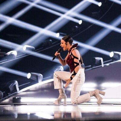 Blanca Paloma cantando en su primer ensayo para Eurovisión 2023
