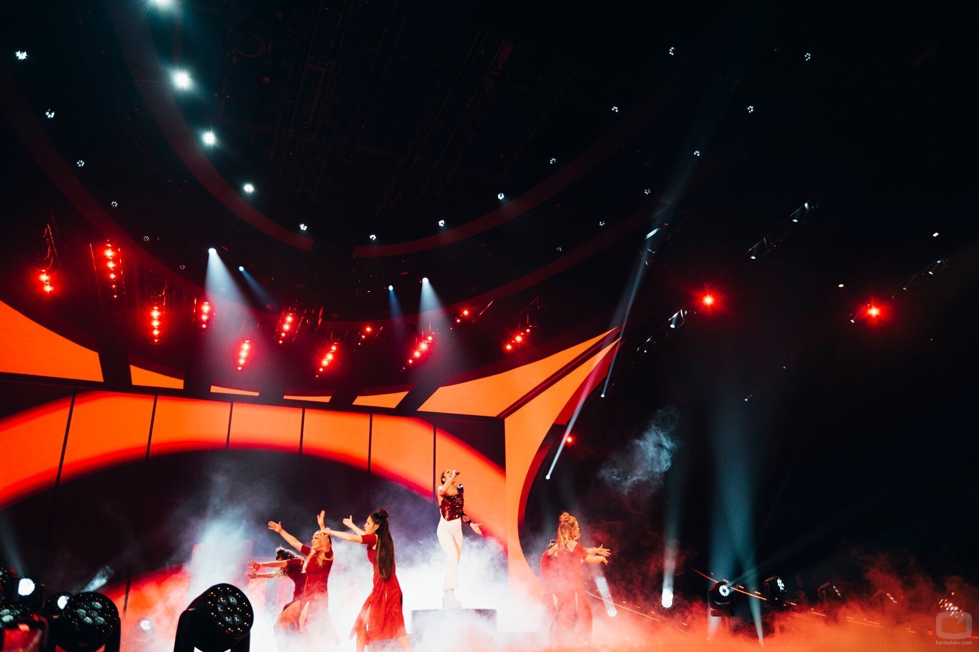 Puesta en escena de Blanca Paloma en el primer ensayo de Eurovisión 2023