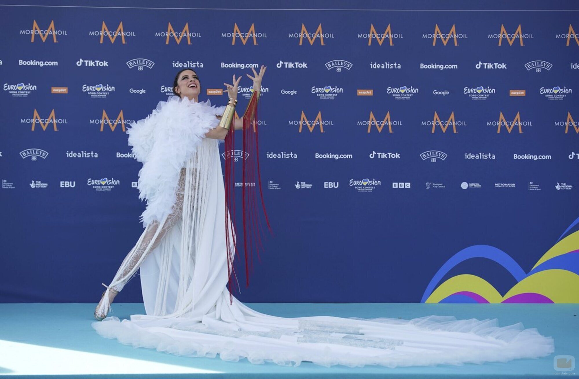 Blanca Paloma, sonriente en el Liverpool Opening de Eurovisión 2023