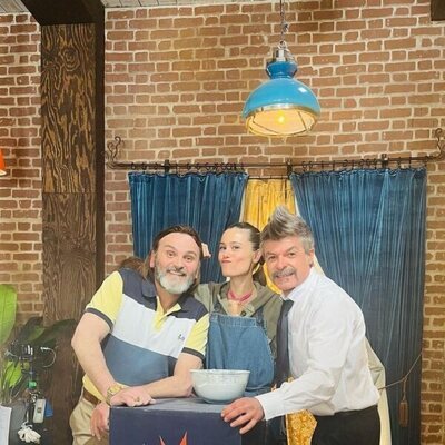Fernando Tejero, Elisabeth Larena y Nacho Guerreros en el rodaje de la temporada 14 de 'La que se avecina'