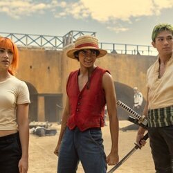 Emily Rudd, Iñaki Godoy y Mackenyu Arata en 'One Piece'