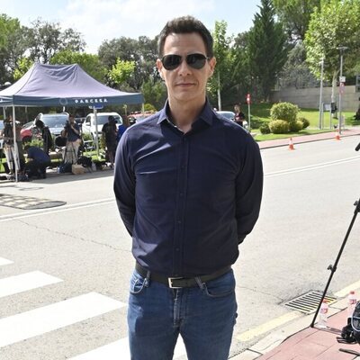Christian Gálvez en el tanatorio por la muerte de María Teresa Campos