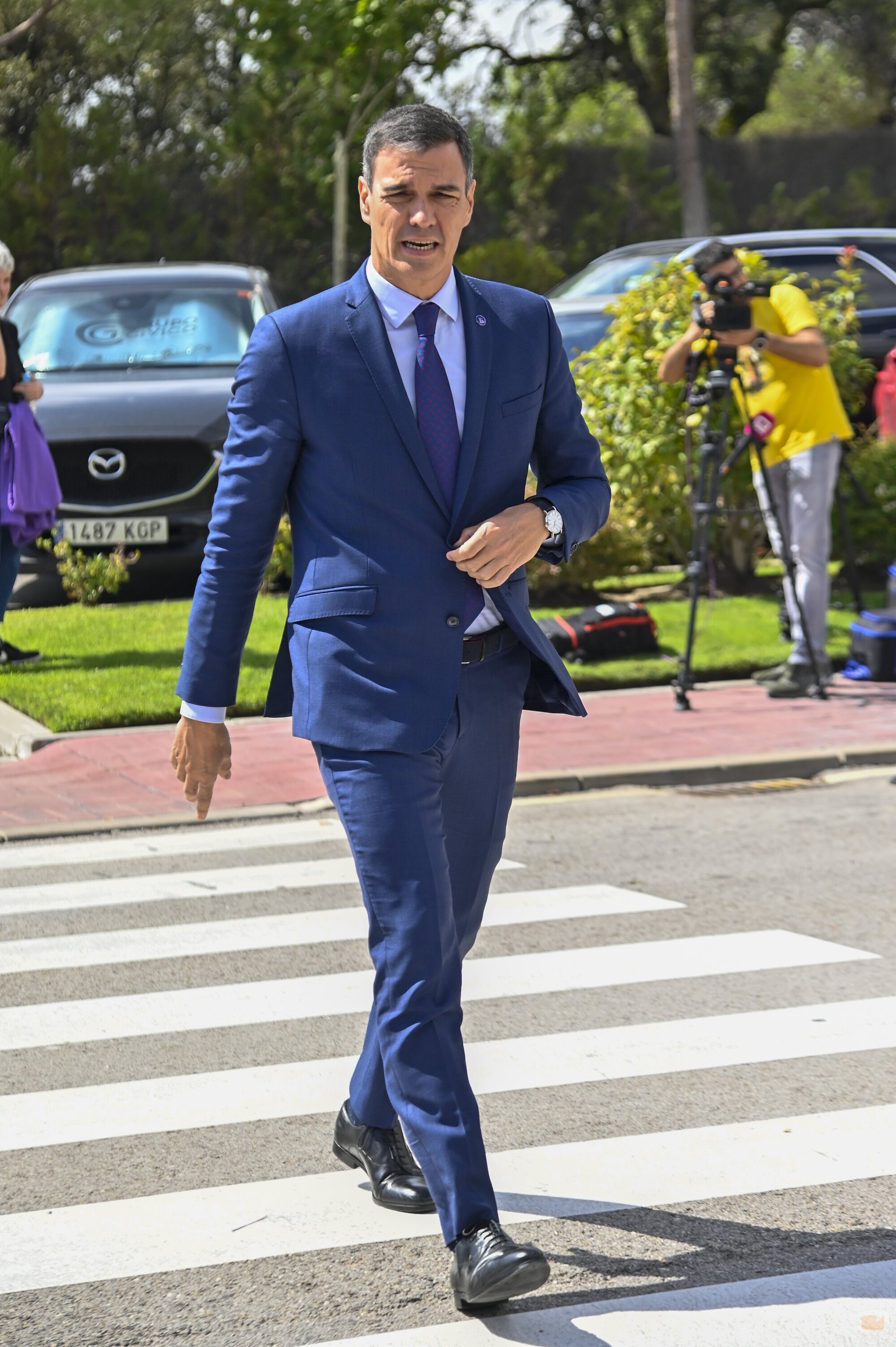 Pedro Sánchez en el tanatorio por la muerte de María Teresa Campos