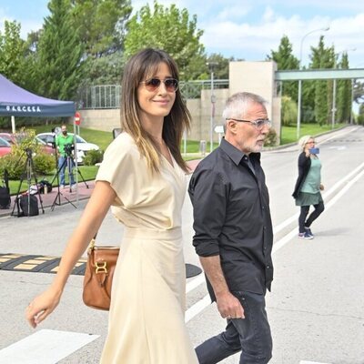 Isabel Jiménez y David Cantero en el tanatorio por la muerte de María Teresa Campos