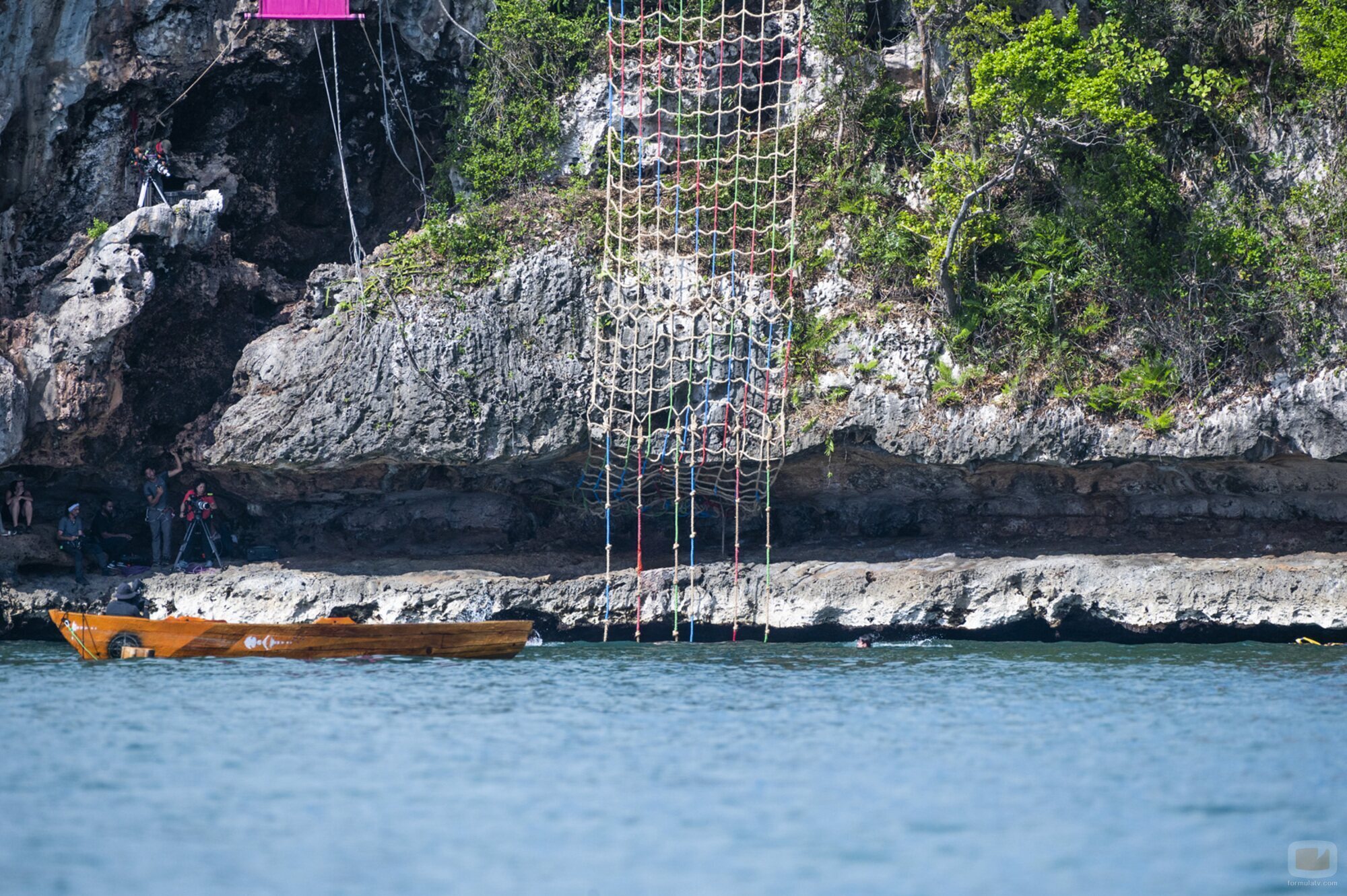 Rodaje de la prueba de los trampolines de 'El Conquistador' de La 1