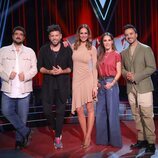 Antonio Orozco, Pablo López, Eva González, Malú y Luis Fonsi en 'La Voz 2023'
