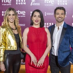 Ana Prada, Ruth Lorenzo y Marc Calderó en la alfombra naranja del Benidorm Fest 2024