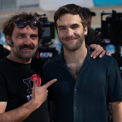 Pablo Guerrero y Ricardo Gómez, en el rodaje de 'La suerte'