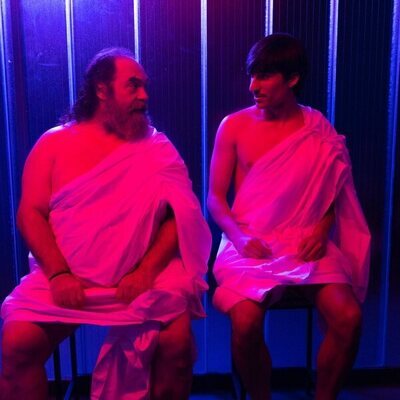 Alfredo Alba y Pedro Romero rodando 'Amor Platónico'